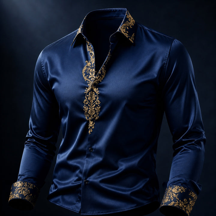 Damasco Baroque-Trim Party Shirt — ce_metastatic_06