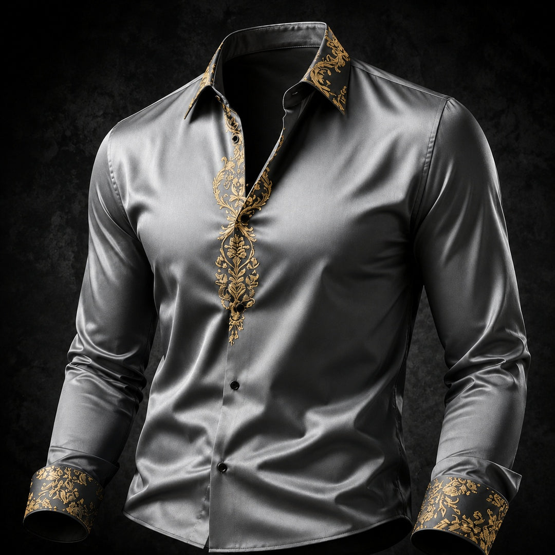 Damasco Baroque-Trim Party Shirt — ce_metastatic_07
