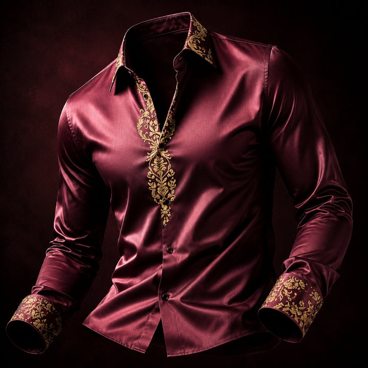 Damasco Baroque-Trim Party Shirt — ce_metastatic_08