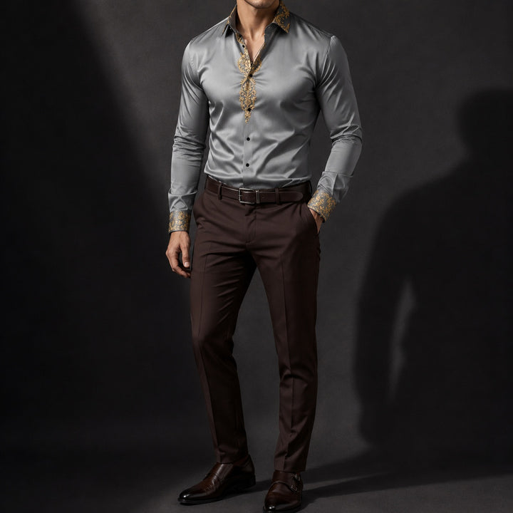 Damasco Baroque-Trim Party Shirt — ce_studio_01