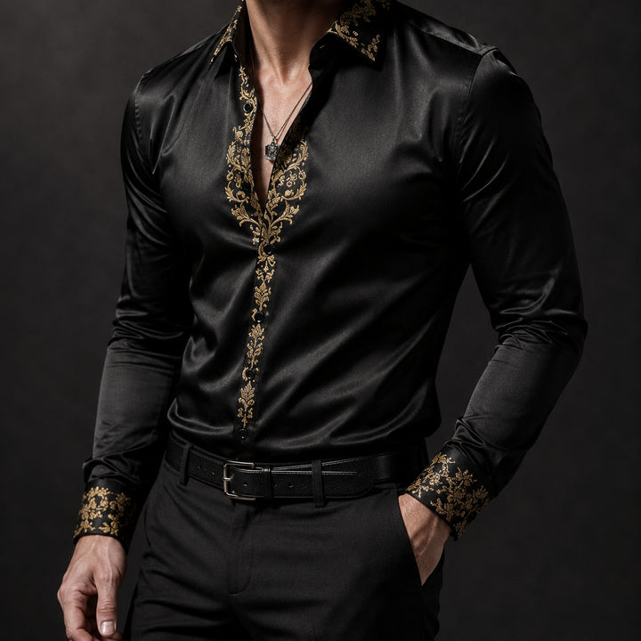 Damasco Baroque-Trim Party Shirt — ce_studio_01