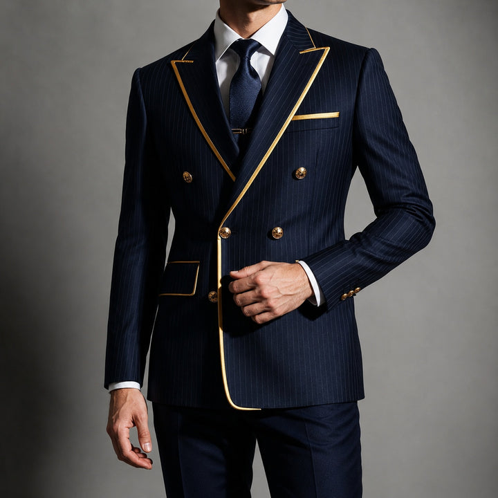 Doratura Gold-Trim Pinstripe Blazer — ce_studio_01