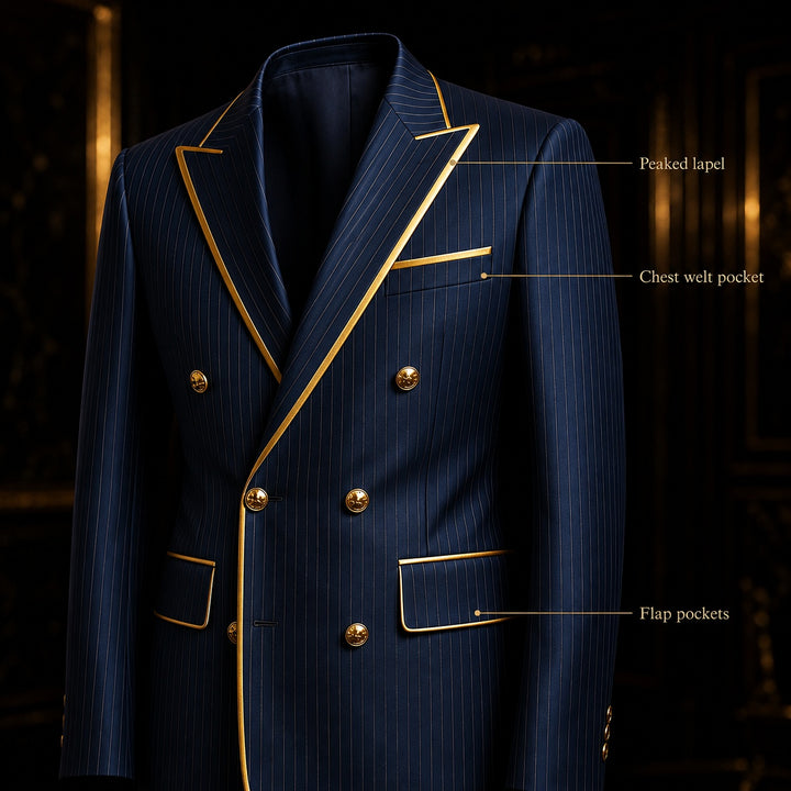 Doratura Gold-Trim Pinstripe Blazer — ce_metastatic_02
