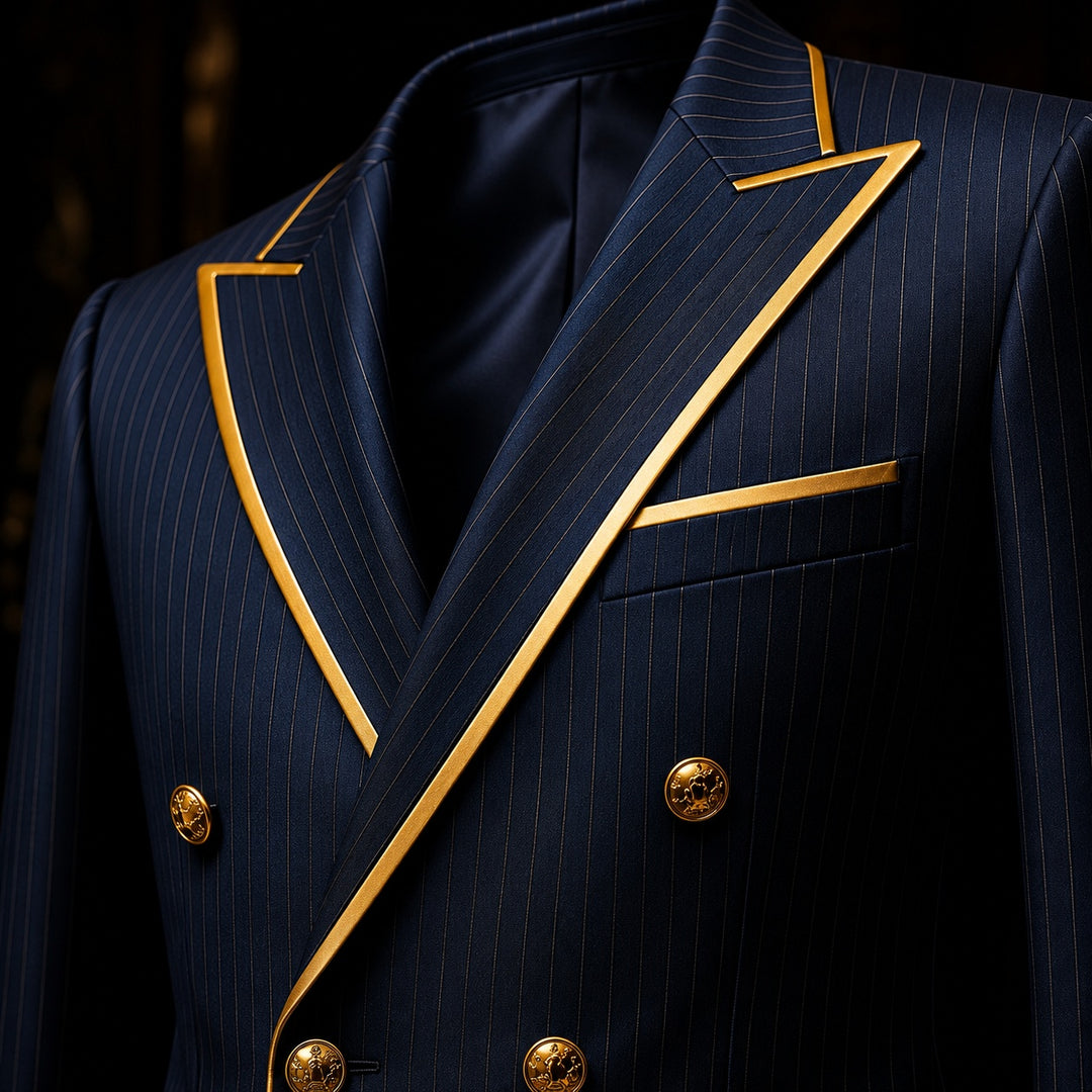 Doratura Gold-Trim Pinstripe Blazer — ce_metastatic_03