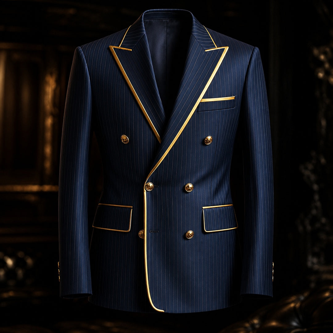 Doratura Gold-Trim Pinstripe Blazer — ce_metastatic_06