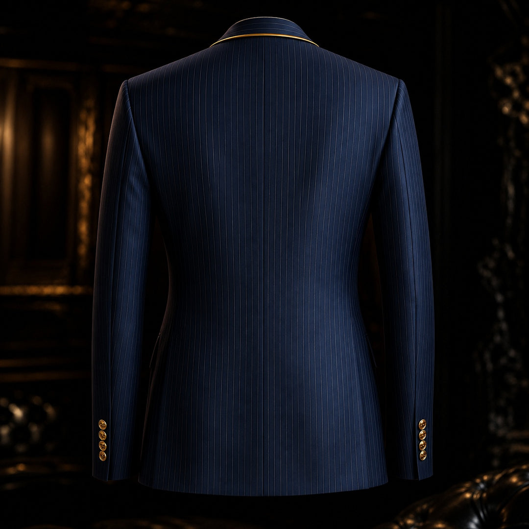 Doratura Gold-Trim Pinstripe Blazer — ce_metastatic_07