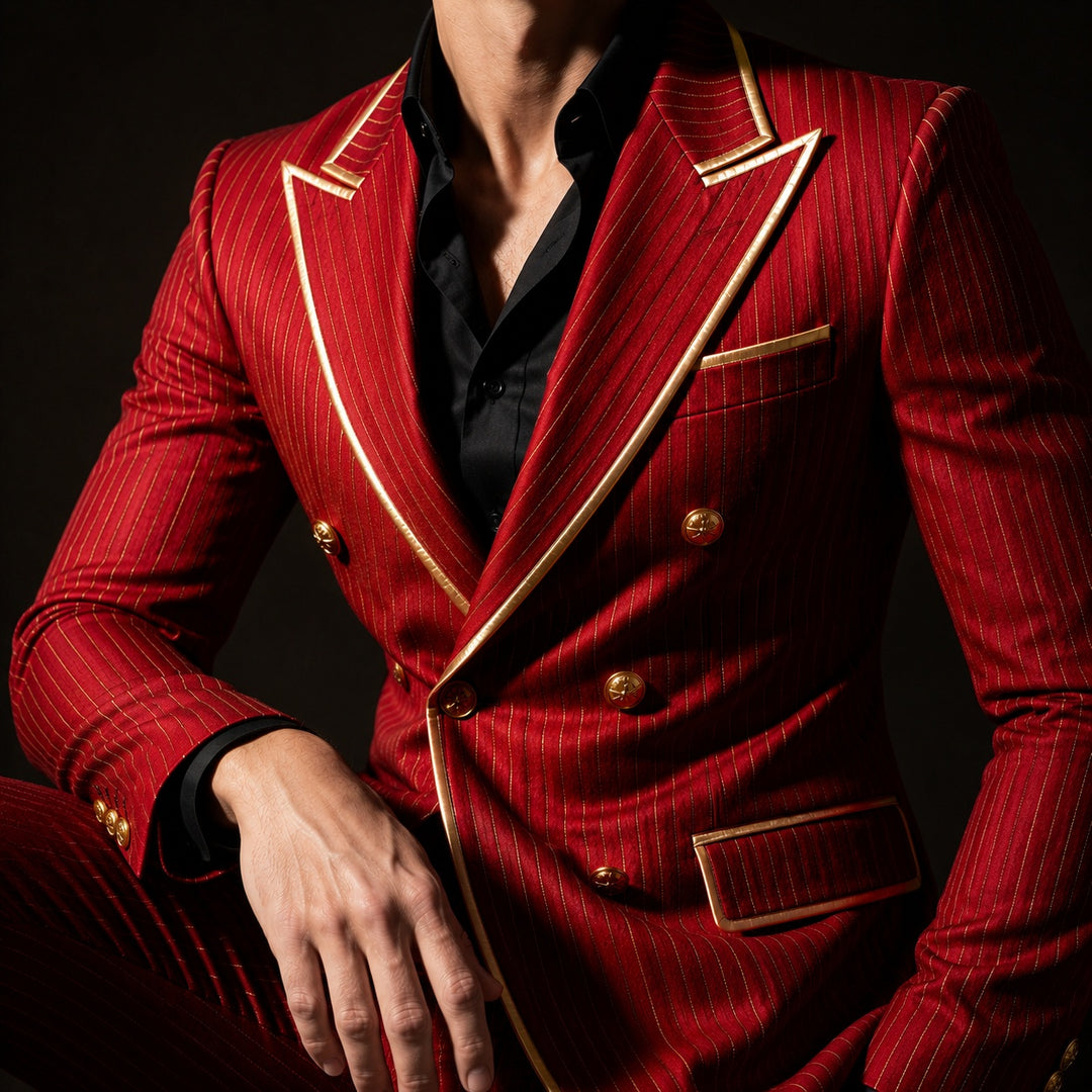 Doratura Gold-Trim Pinstripe Blazer — ce_studio_01