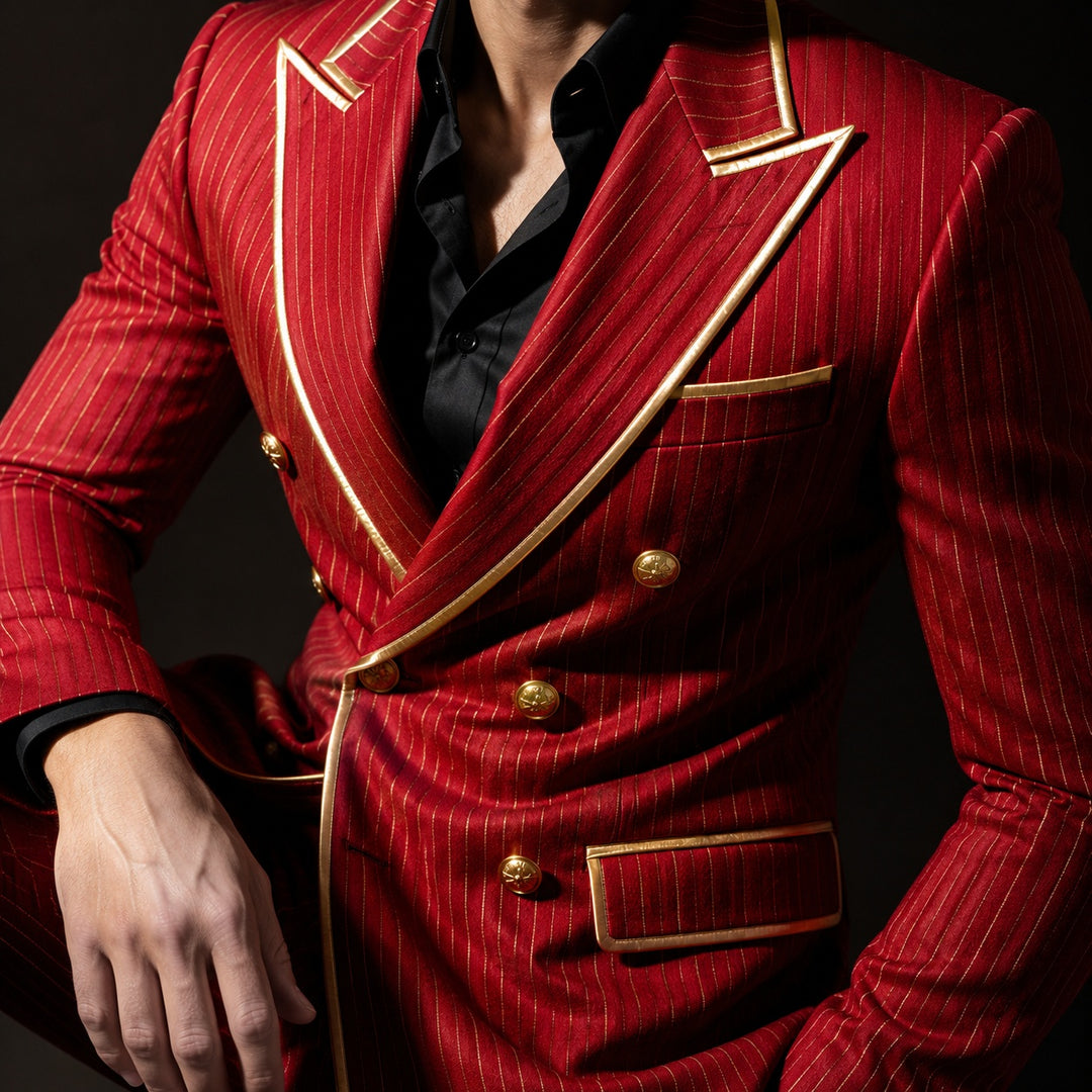 Doratura Gold-Trim Pinstripe Blazer — ce_studio_01