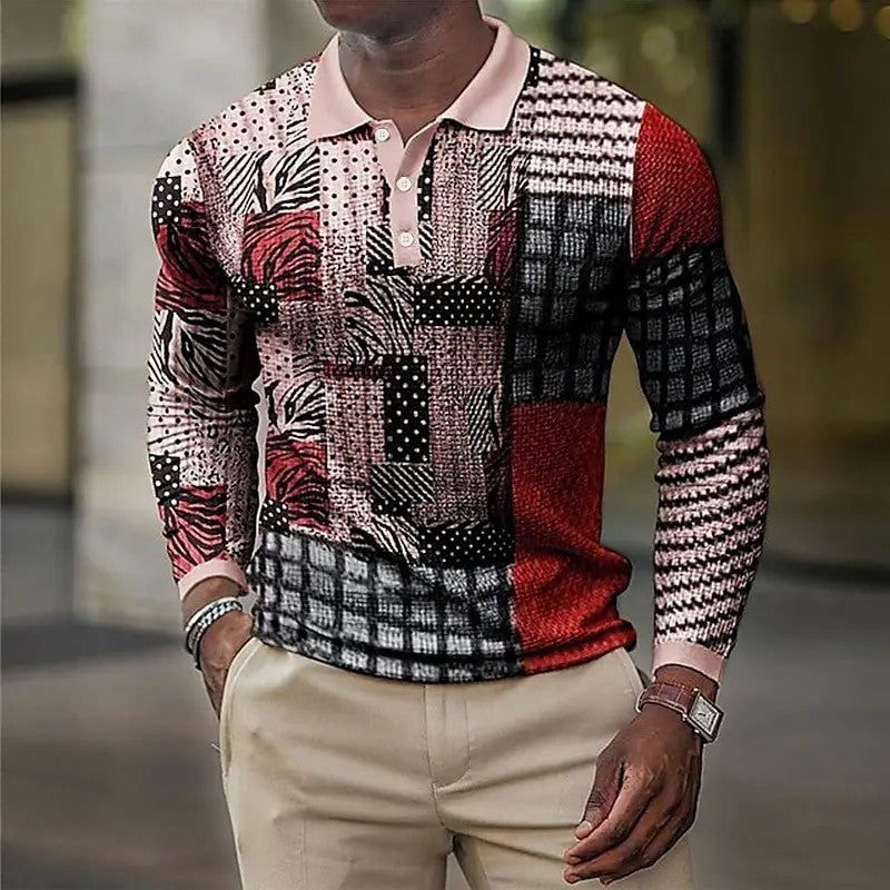 Patchwork Print Polo