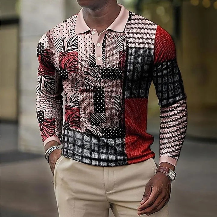 Patchwork Print Polo