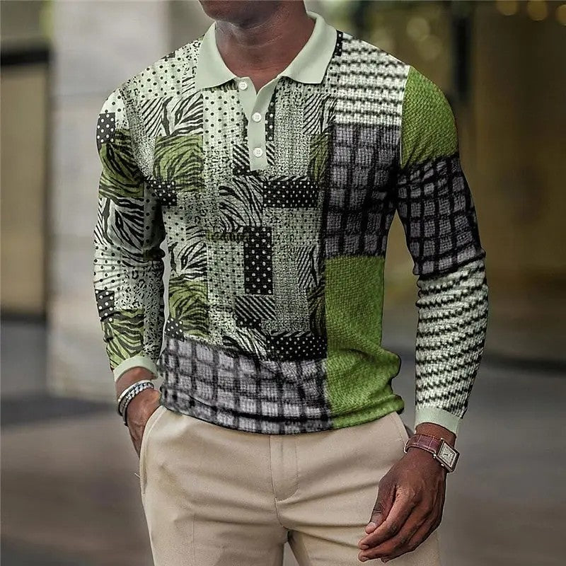 Patchwork Print Polo