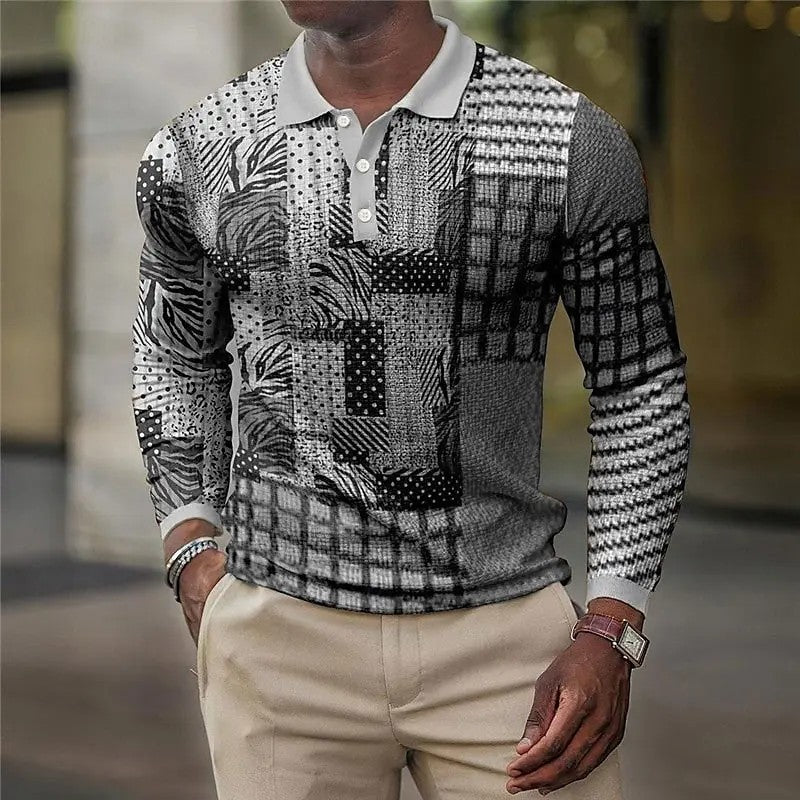 Patchwork Print Polo