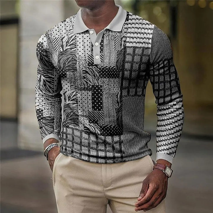 Patchwork Print Polo