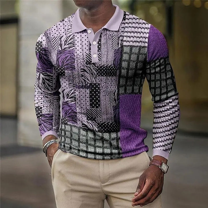 Patchwork Print Polo