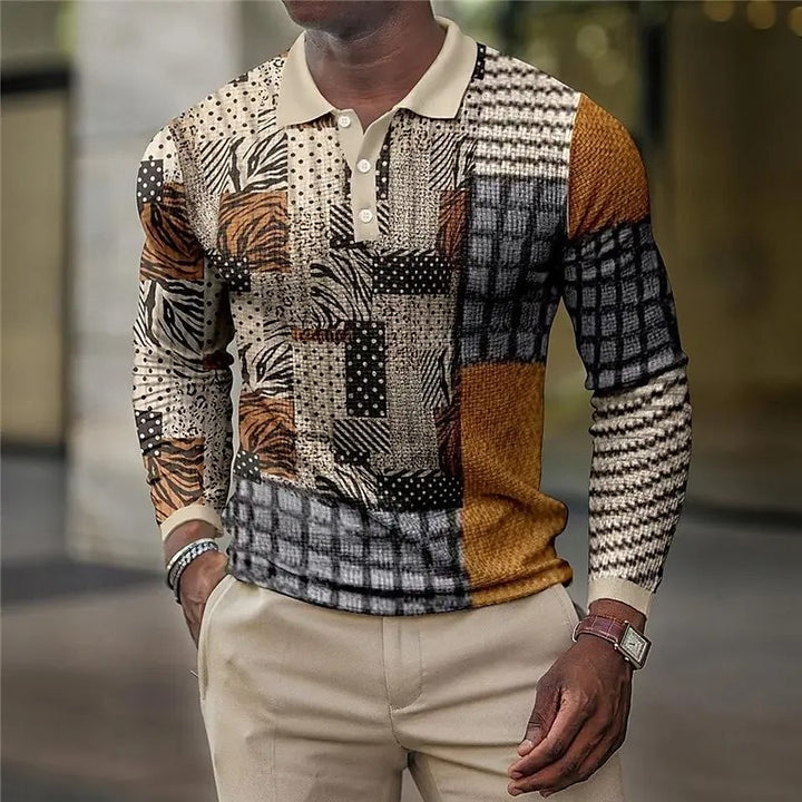 Patchwork Print Polo