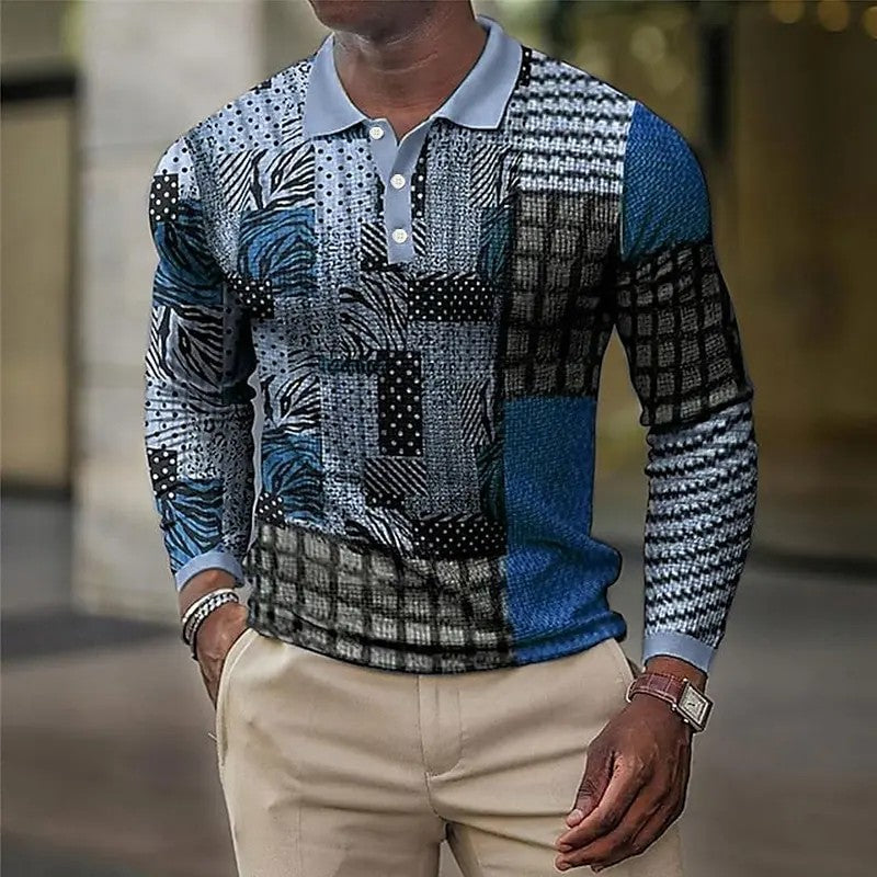 Patchwork Print Polo