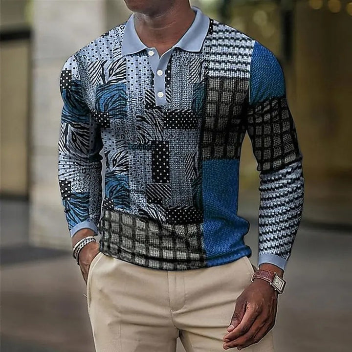 Patchwork Print Polo