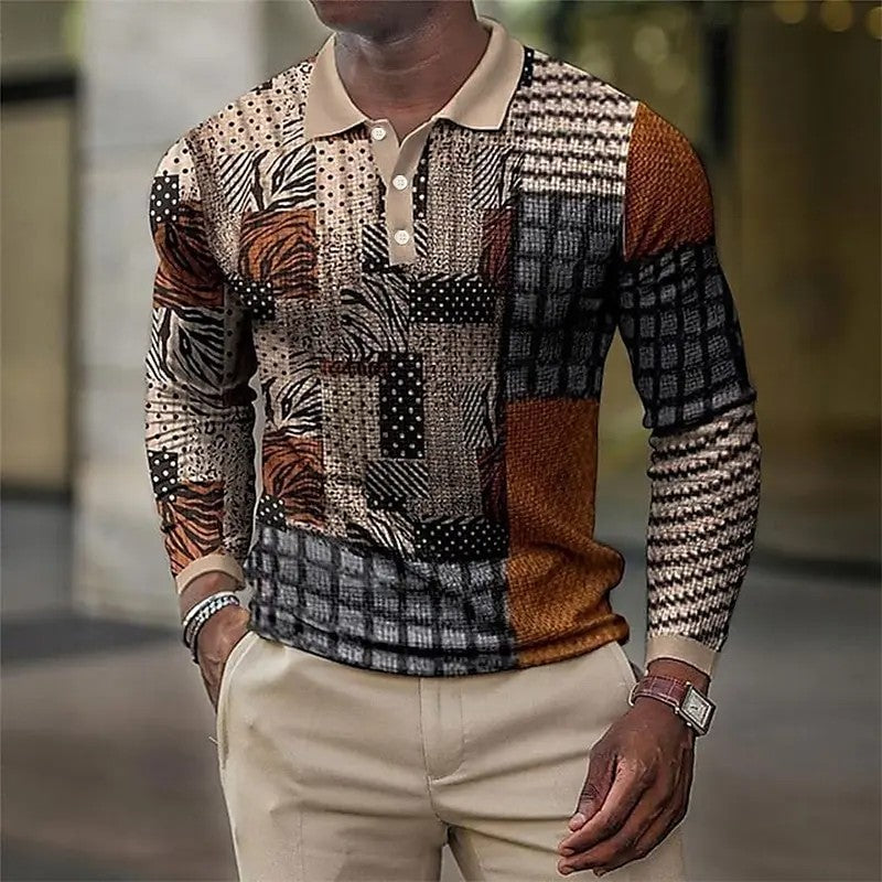 Patchwork Print Polo