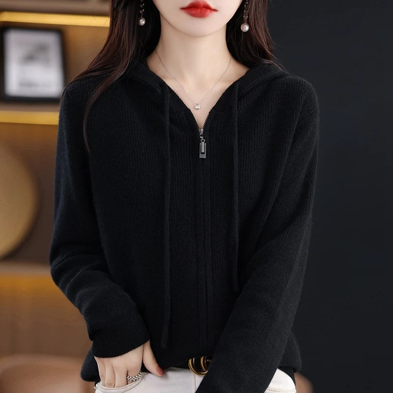 Lenora Hooded Zip Cardigan
