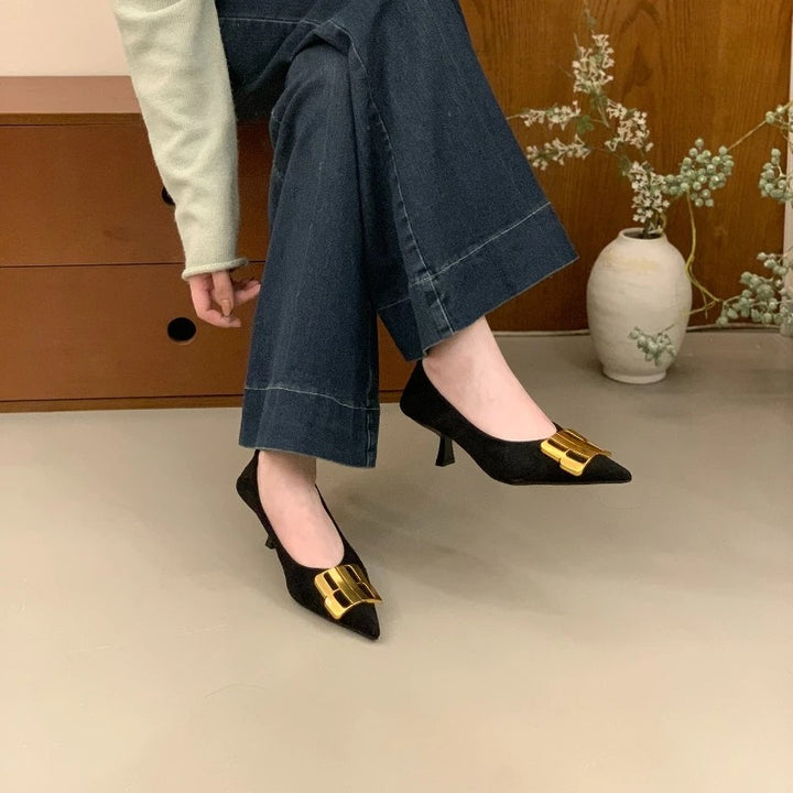 Bardot Buckle Pointed Pumps