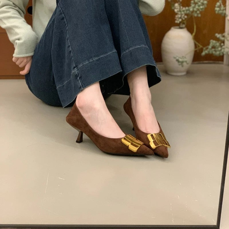 Bardot Buckle Pointed Pumps