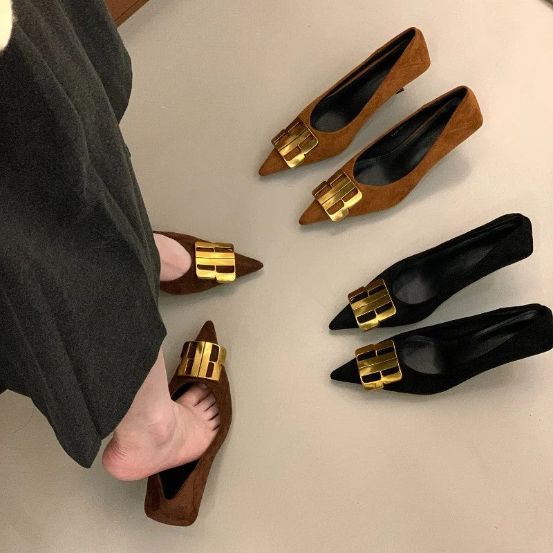Bardot Buckle Pointed Pumps