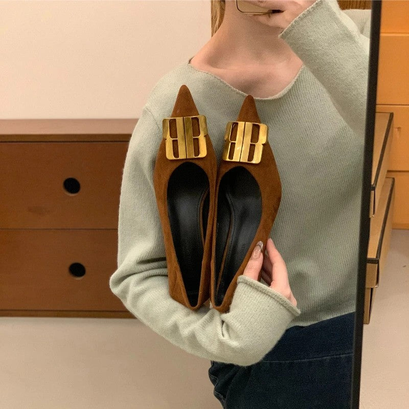 Bardot Buckle Pointed Pumps