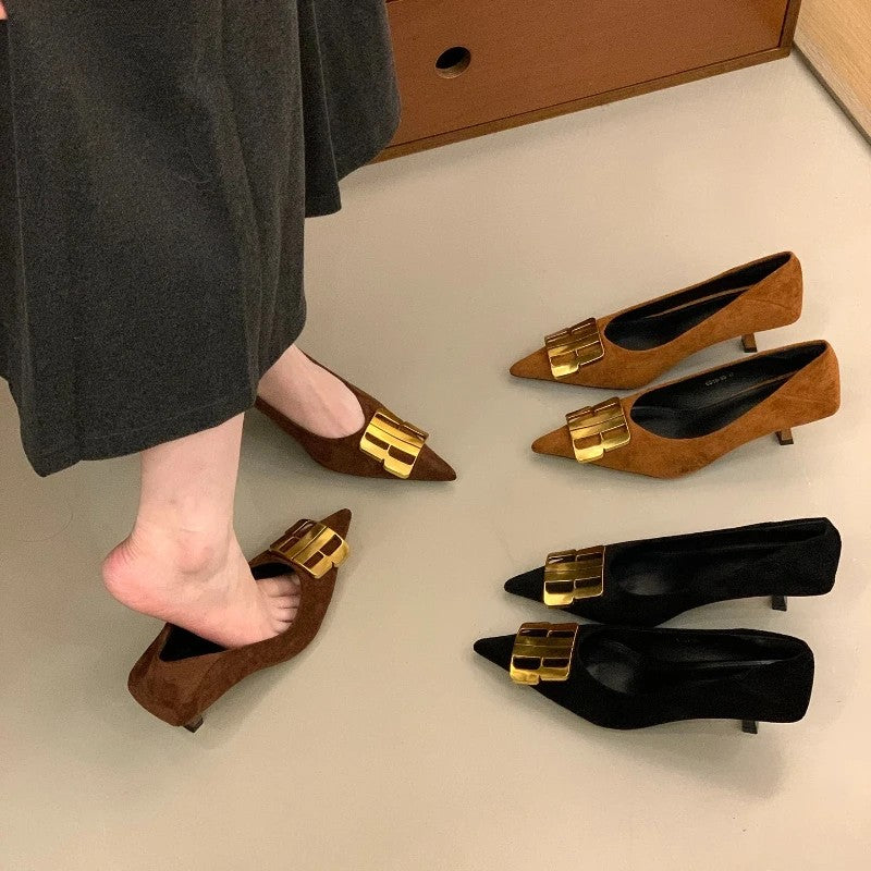 Bardot Buckle Pointed Pumps