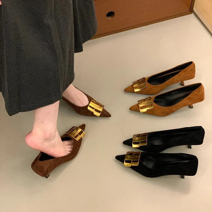 Bardot Buckle Pointed Pumps