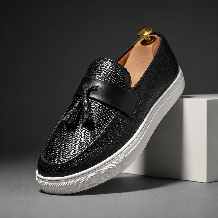 Intrecci Tassel Loafers — angle_black