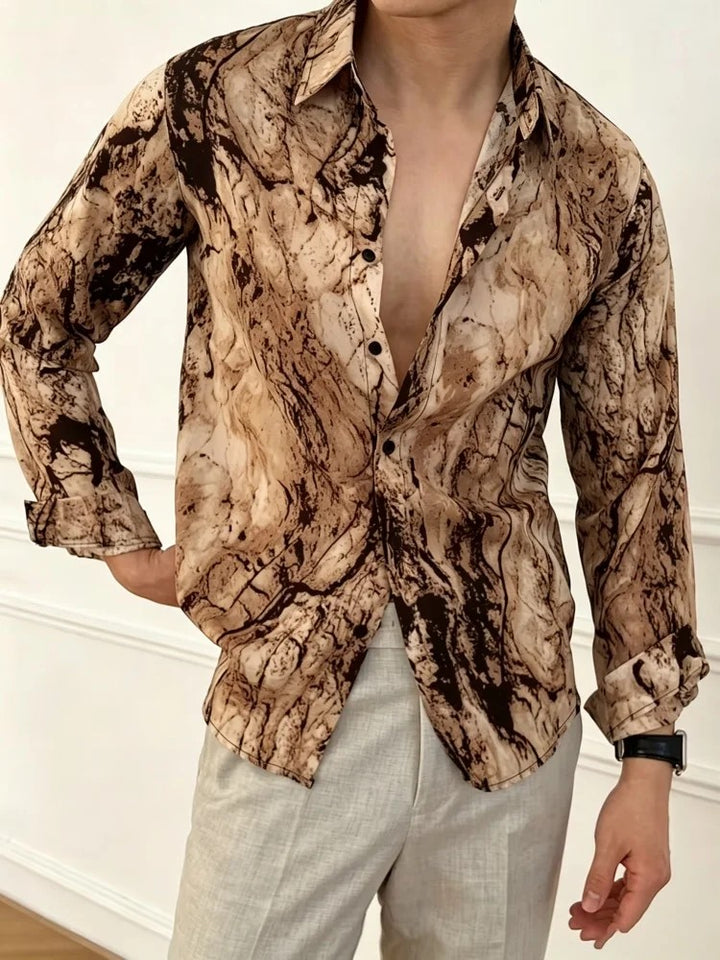 Marbled Print Resort Shirt