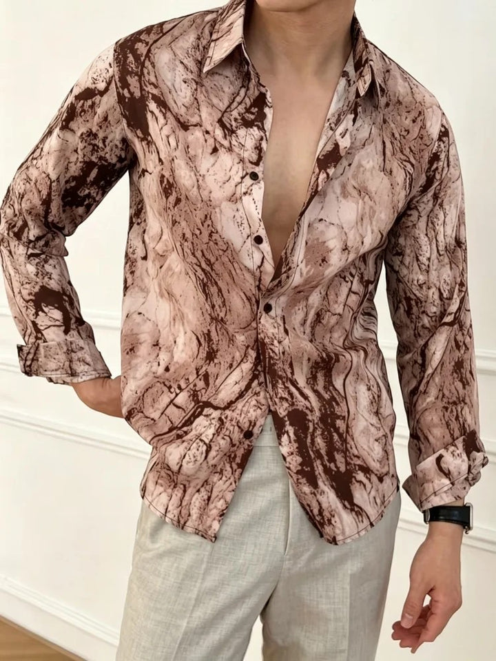 Marbled Print Resort Shirt