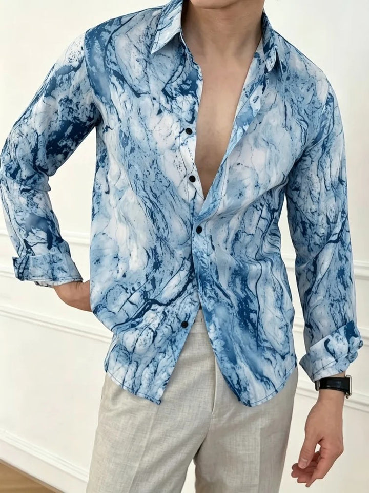 Marbled Print Resort Shirt