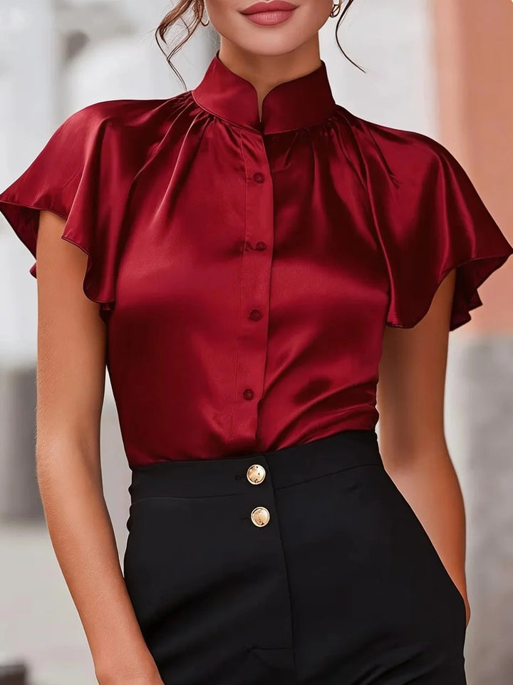 Aviana Flutter-Sleeve Blouse