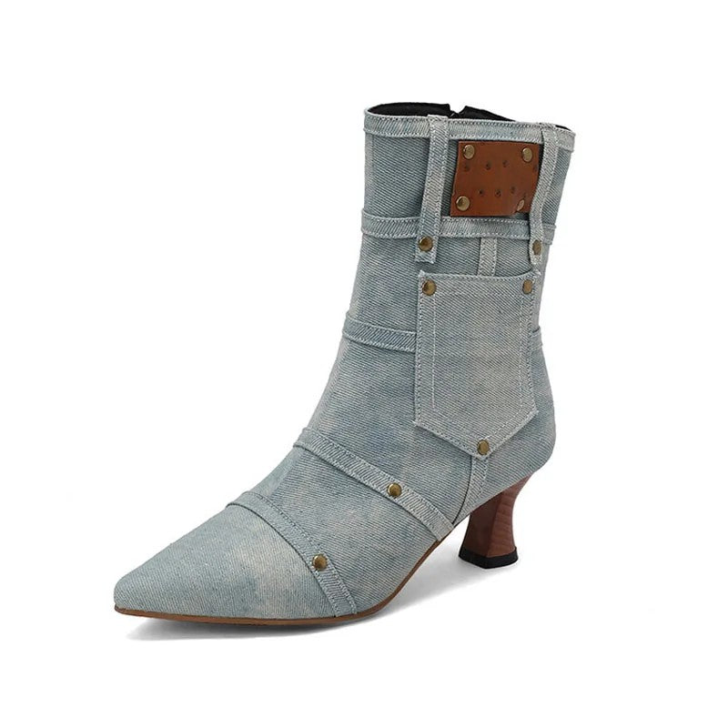 Rivetta Denim Ankle Boots
