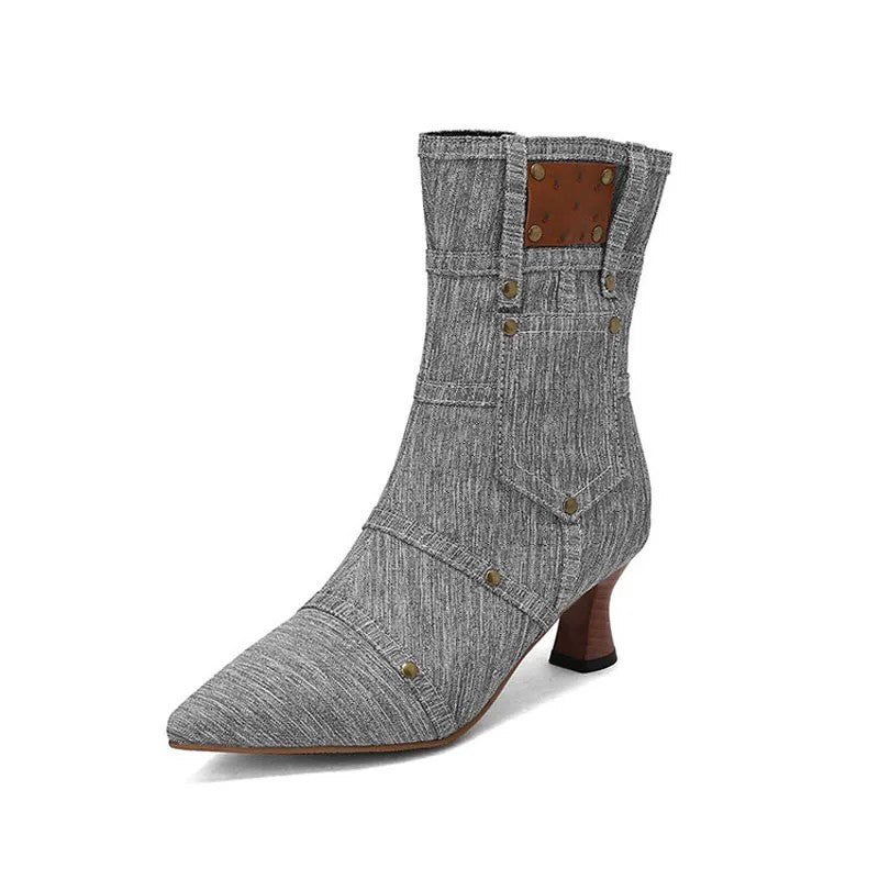 Rivetta Denim Ankle Boots