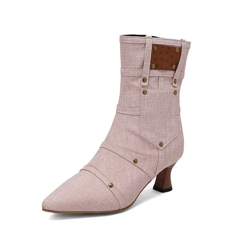 Rivetta Denim Ankle Boots