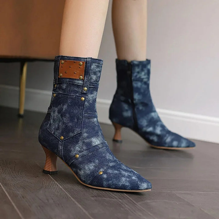 Rivetta Denim Ankle Boots