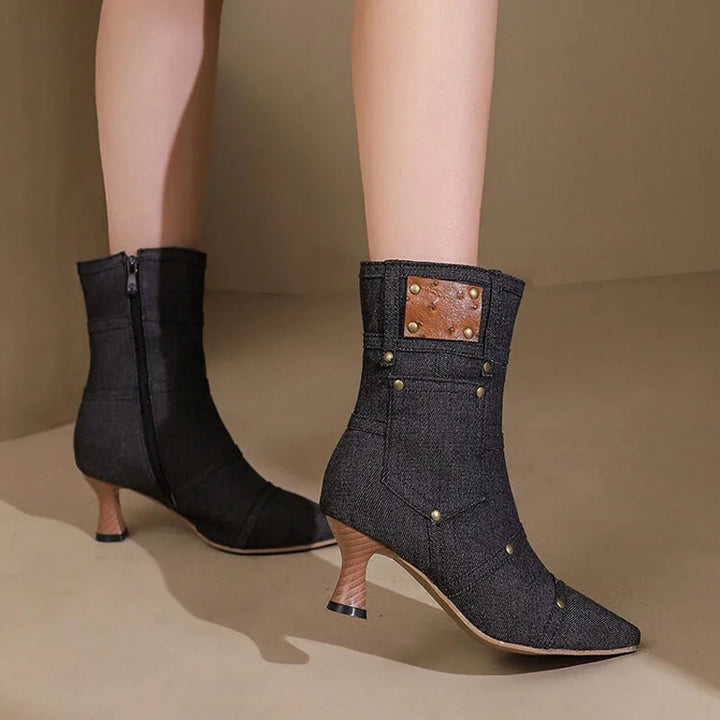 Rivetta Denim Ankle Boots