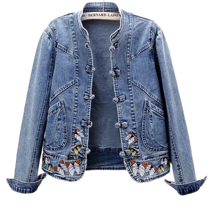 Wildflower Frog-Button Denim Jacket