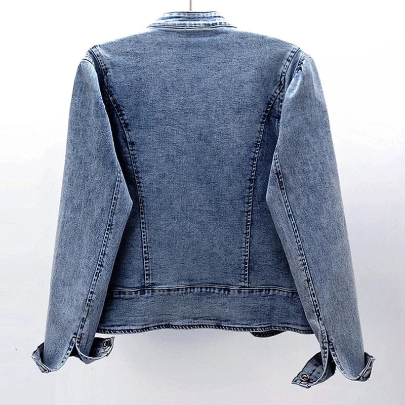 Wildflower Frog-Button Denim Jacket