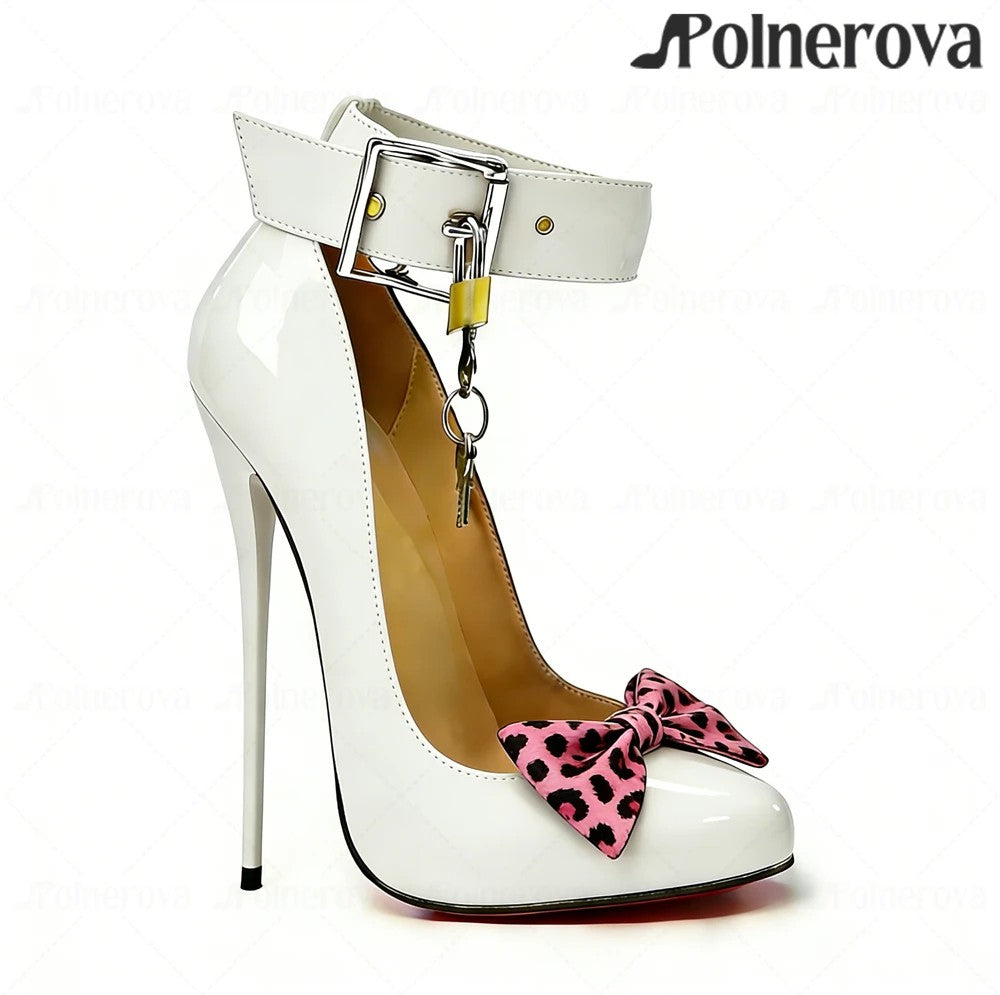 Lucchetta Padlock Bow Stiletto Pumps