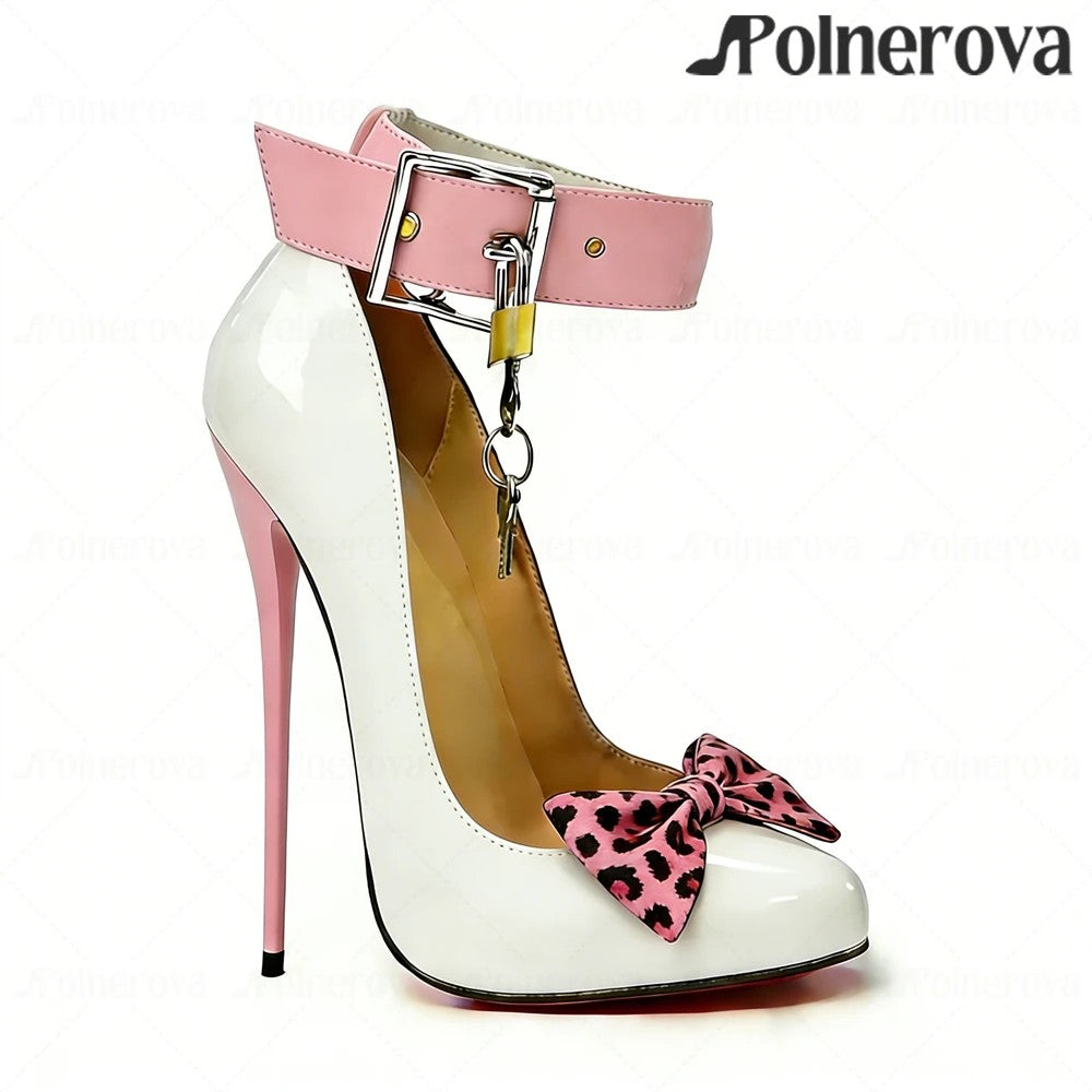 Lucchetta Padlock Bow Stiletto Pumps