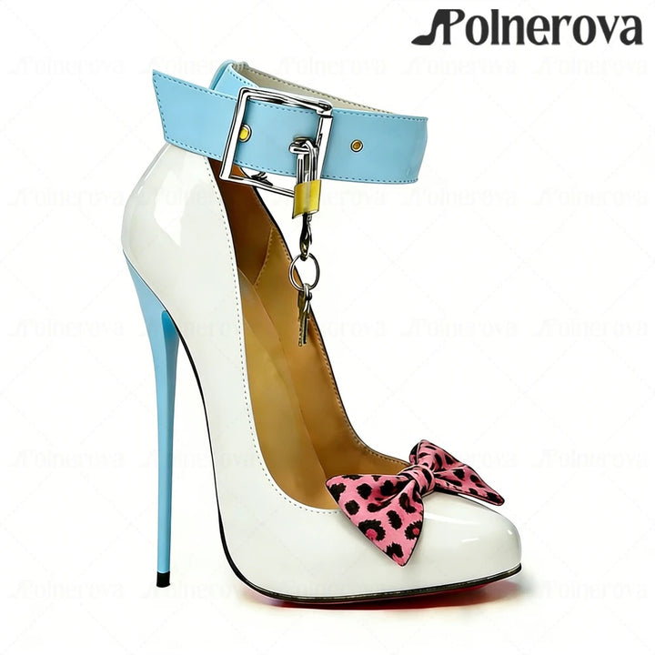 Lucchetta Padlock Bow Stiletto Pumps