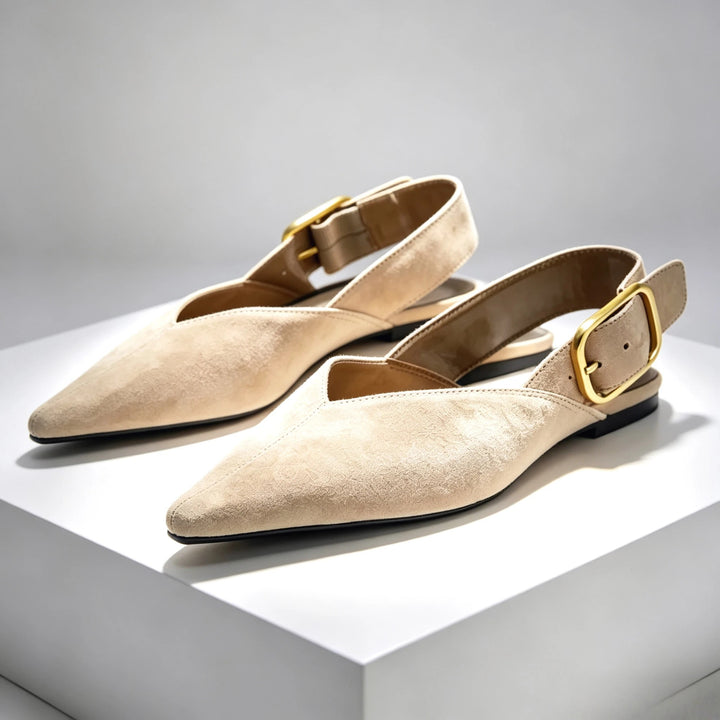 Allegra Buckle Slingback Flats