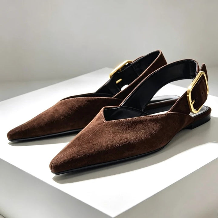Allegra Buckle Slingback Flats