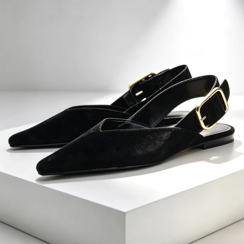 Allegra Buckle Slingback Flats