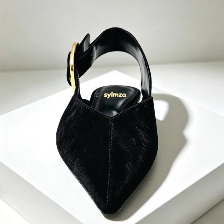 Allegra Buckle Slingback Flats