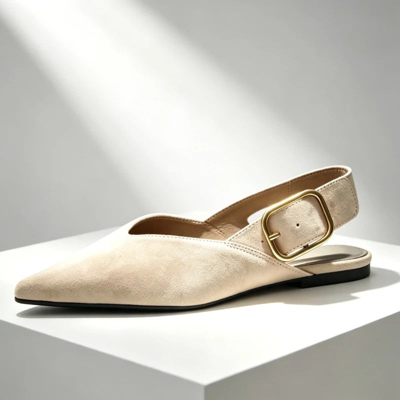 Allegra Buckle Slingback Flats
