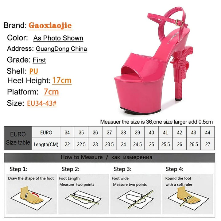 Revolvera Sculpted Gun-Heel Platform Sandals